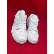 NIKE Air Jordan 1 Low Triple White Tumbled Leather