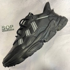 Adidas Ozweego 'All Black Grey Stripes'