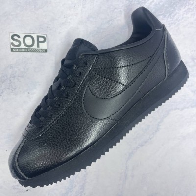 NIKE Classic Cortez Leather 'All Black'